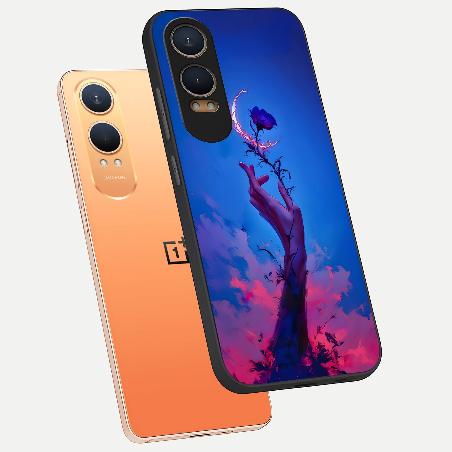 Mystic Hand phone case For Oneplus Nord CE4 Lite showing premium glass back cover with detailed artwork