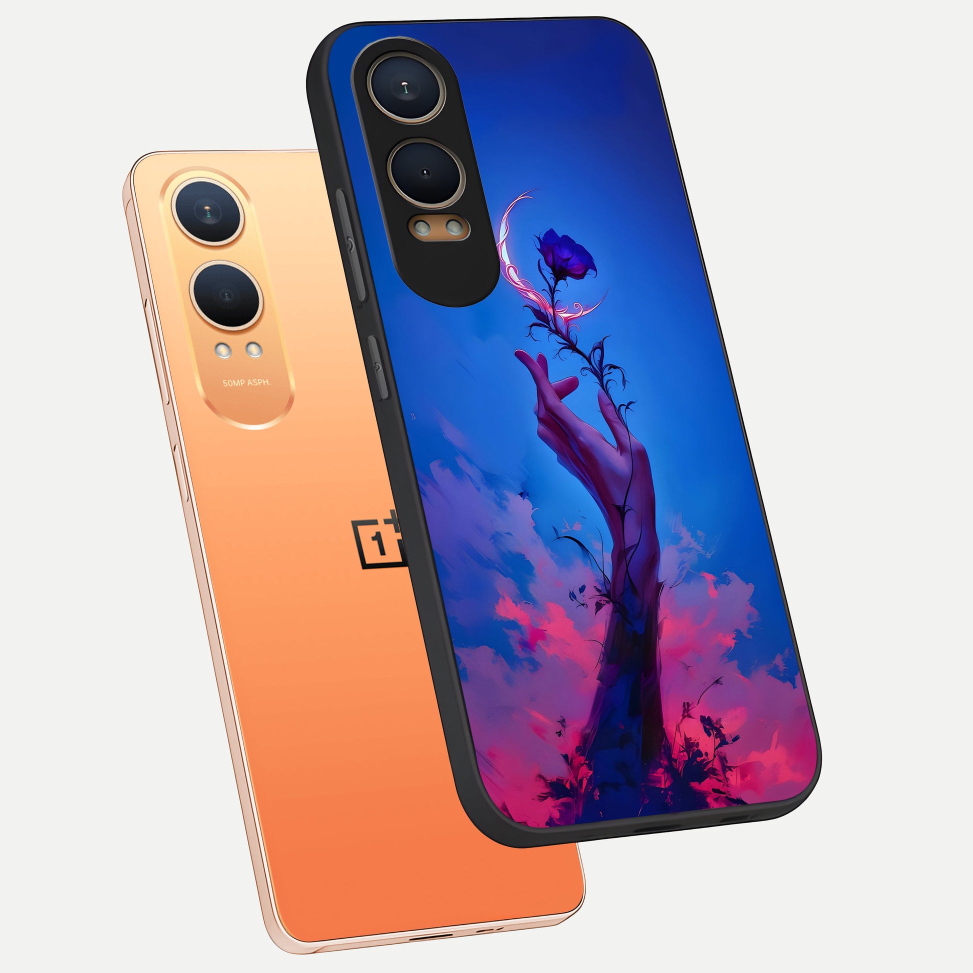  Mystic Hand phone case For Oneplus Nord CE4 Lite showing premium glass back cover with detailed artwork