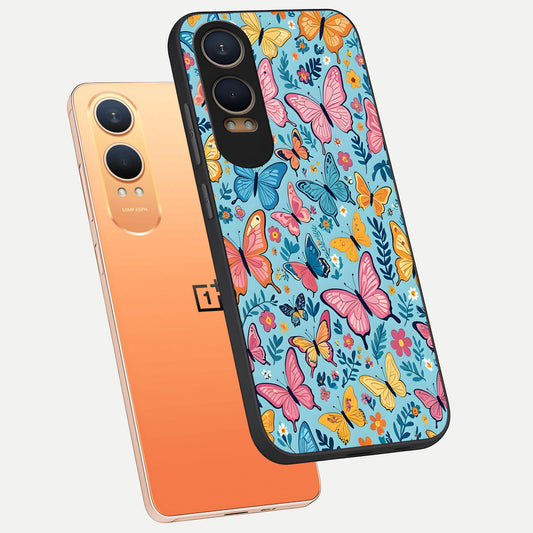  Spring Wing Garden phone case For Oneplus Nord CE4 Lite showing premium glass back cover with detailed artwork