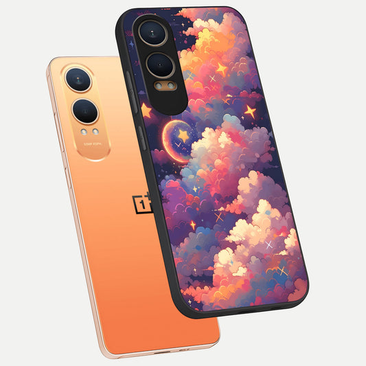  Starlit Dream Clouds phone case For Oneplus Nord CE4 Lite showing premium glass back cover with detailed artwork
