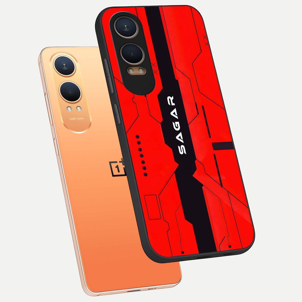 Voltage Rise CYBERPUNK Custom Name phone case For Oneplus Nord CE4 Lite showing premium custom name glass back cover