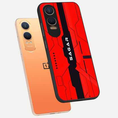  Voltage Rise CYBERPUNK Custom Name phone case For Oneplus Nord CE4 Lite showing premium custom name glass back cover