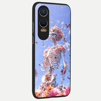  Bloom Beyond Bones back cover For Oneplus Nord CE4 Lite slim fit glass case with vibrant aesthetic design