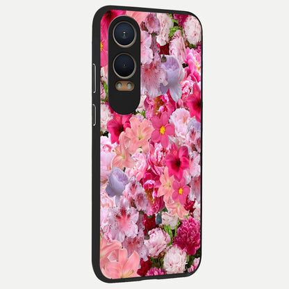 Bloom Crush Fantasy back cover For Oneplus Nord CE4 Lite slim fit glass case with vibrant aesthetic design