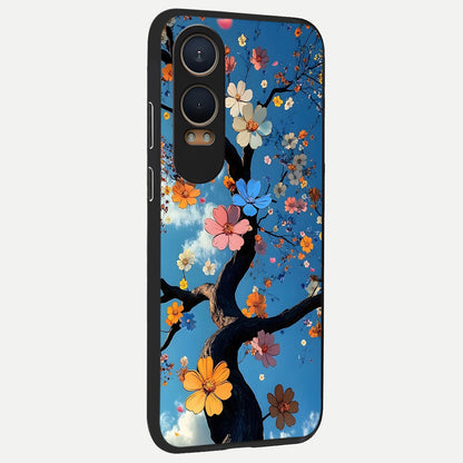  Blossom Dream Sky back cover For Oneplus Nord CE4 Lite slim fit glass case with vibrant aesthetic design