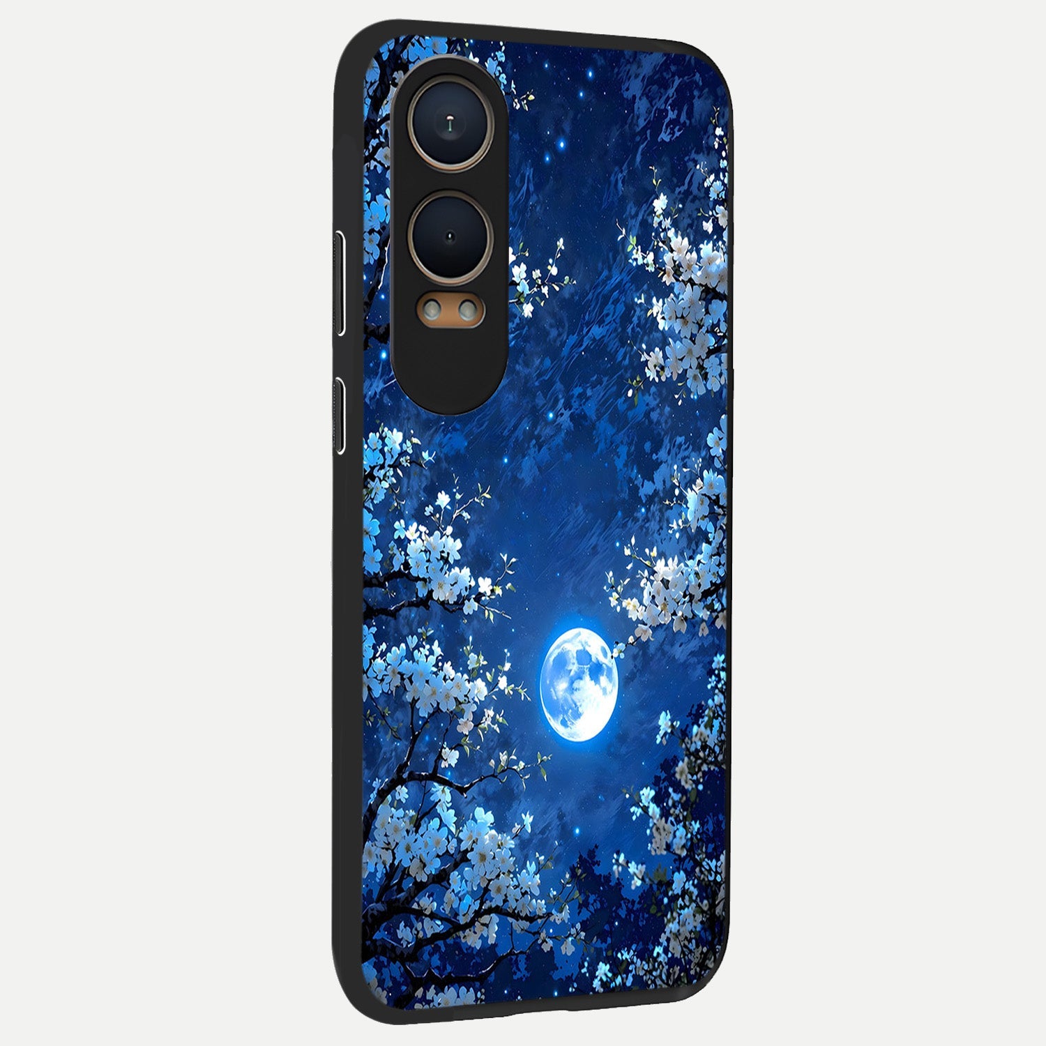  Blossom Moonlight Sky back cover For Oneplus Nord CE4 Lite slim fit glass case with vibrant aesthetic design