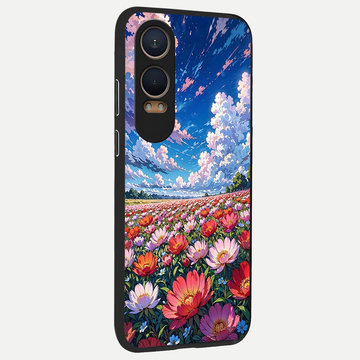  Blossom Sky Field back cover For Oneplus Nord CE4 Lite slim fit glass case with vibrant aesthetic design