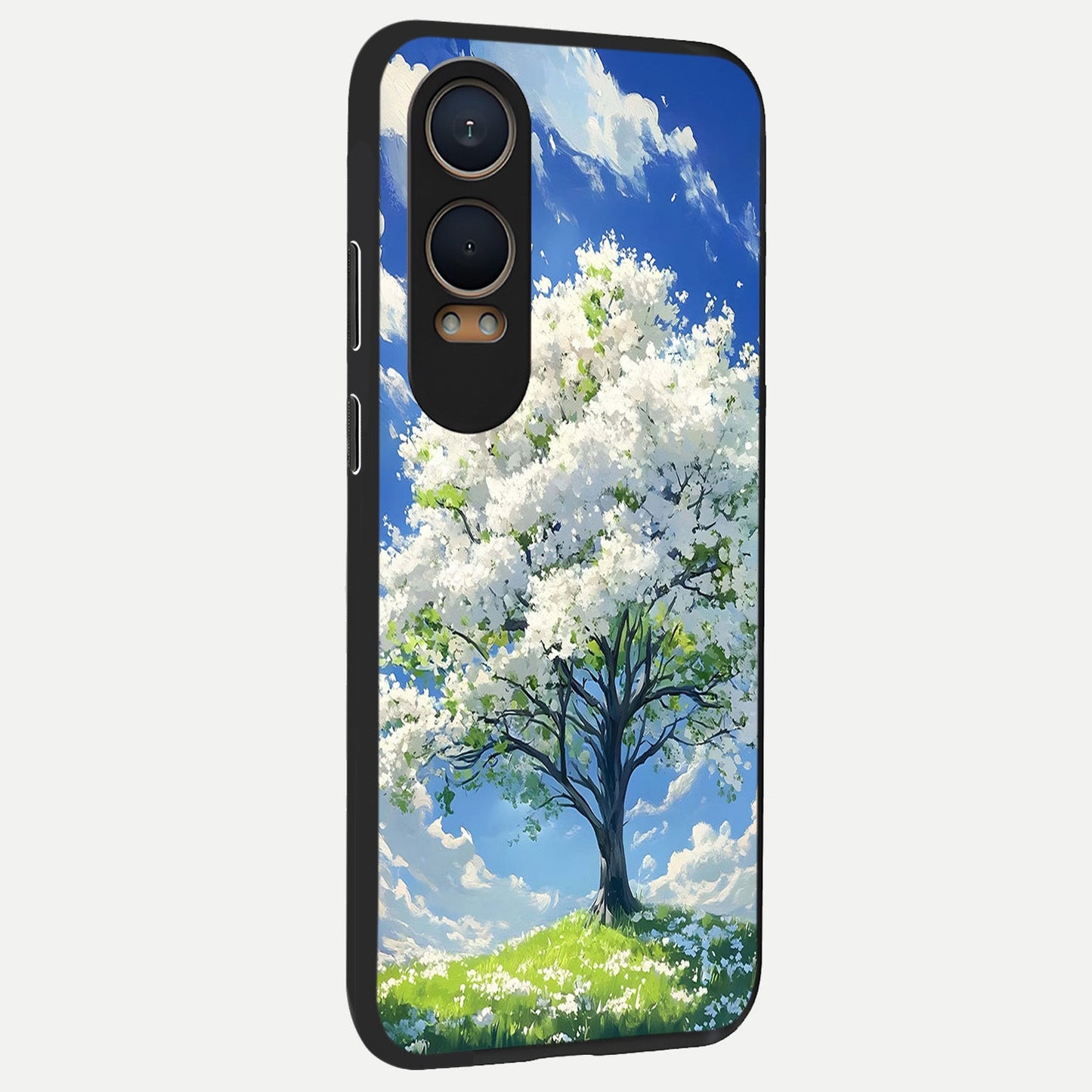  Blossom Sky Serenity back cover For Oneplus Nord CE4 Lite slim fit glass case with vibrant aesthetic design
