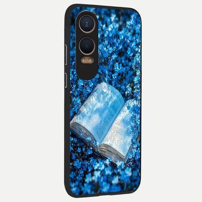  Blue Bloom Tales back cover For Oneplus Nord CE4 Lite slim fit glass case with vibrant aesthetic design