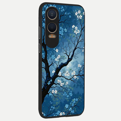  Blue Tree Serenity back cover For Oneplus Nord CE4 Lite slim fit glass case with vibrant aesthetic design