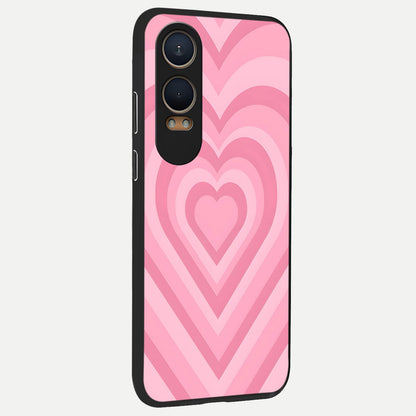  Blush Heart Waves back cover For Oneplus Nord CE4 Lite slim fit glass case with vibrant aesthetic design