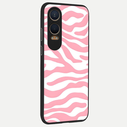  Blush Zebra Flow back cover For Oneplus Nord CE4 Lite slim fit glass case with vibrant aesthetic design