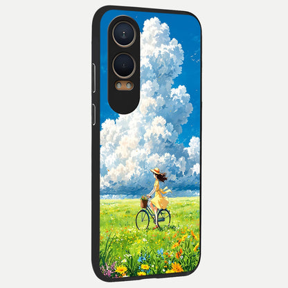  Breezy Meadow Ride back cover For Oneplus Nord CE4 Lite slim fit glass case with vibrant aesthetic design