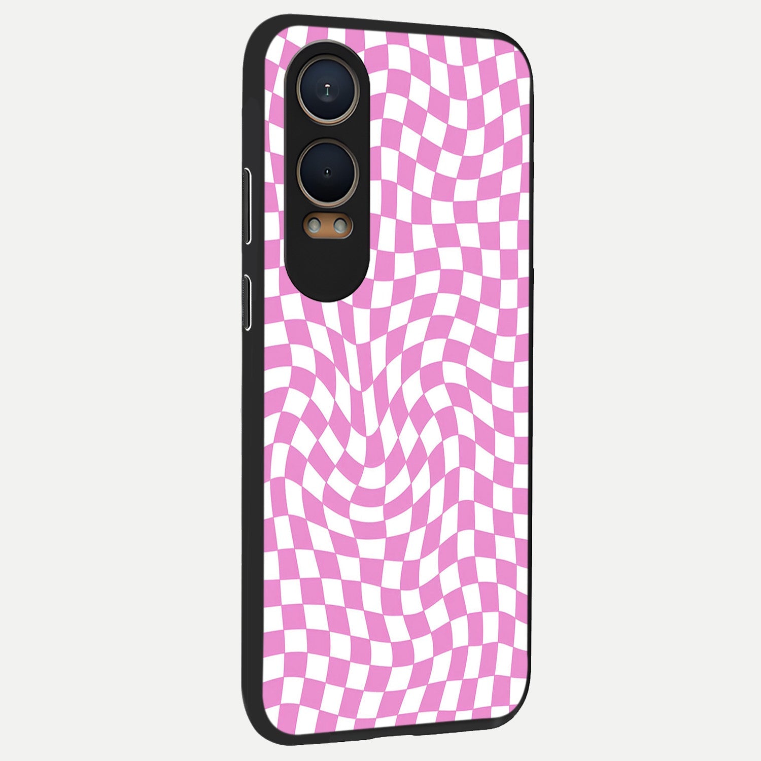  Bubblegum Check Wave back cover For Oneplus Nord CE4 Lite slim fit glass case with vibrant aesthetic design