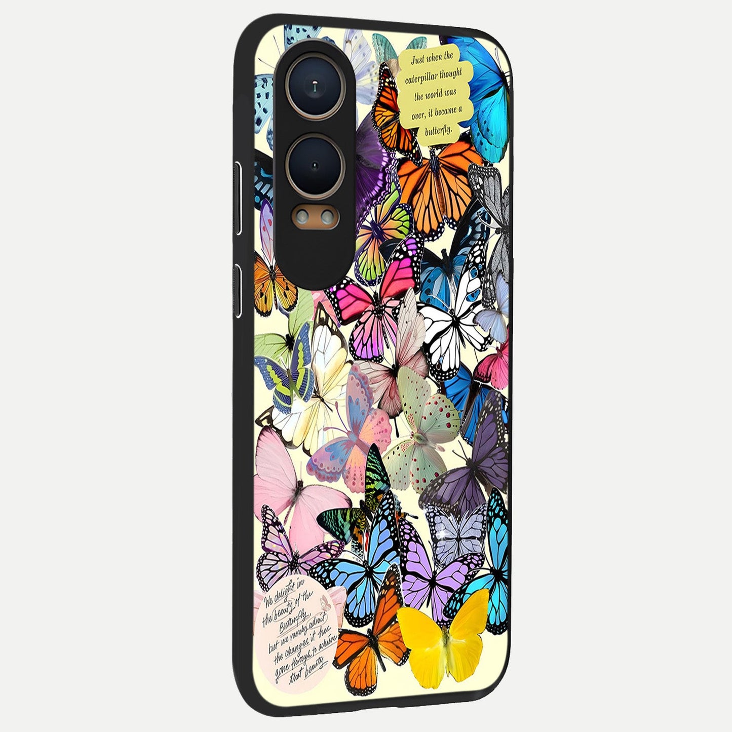  Butterflies Petal Dream back cover For Oneplus Nord CE4 Lite slim fit glass case with vibrant aesthetic design