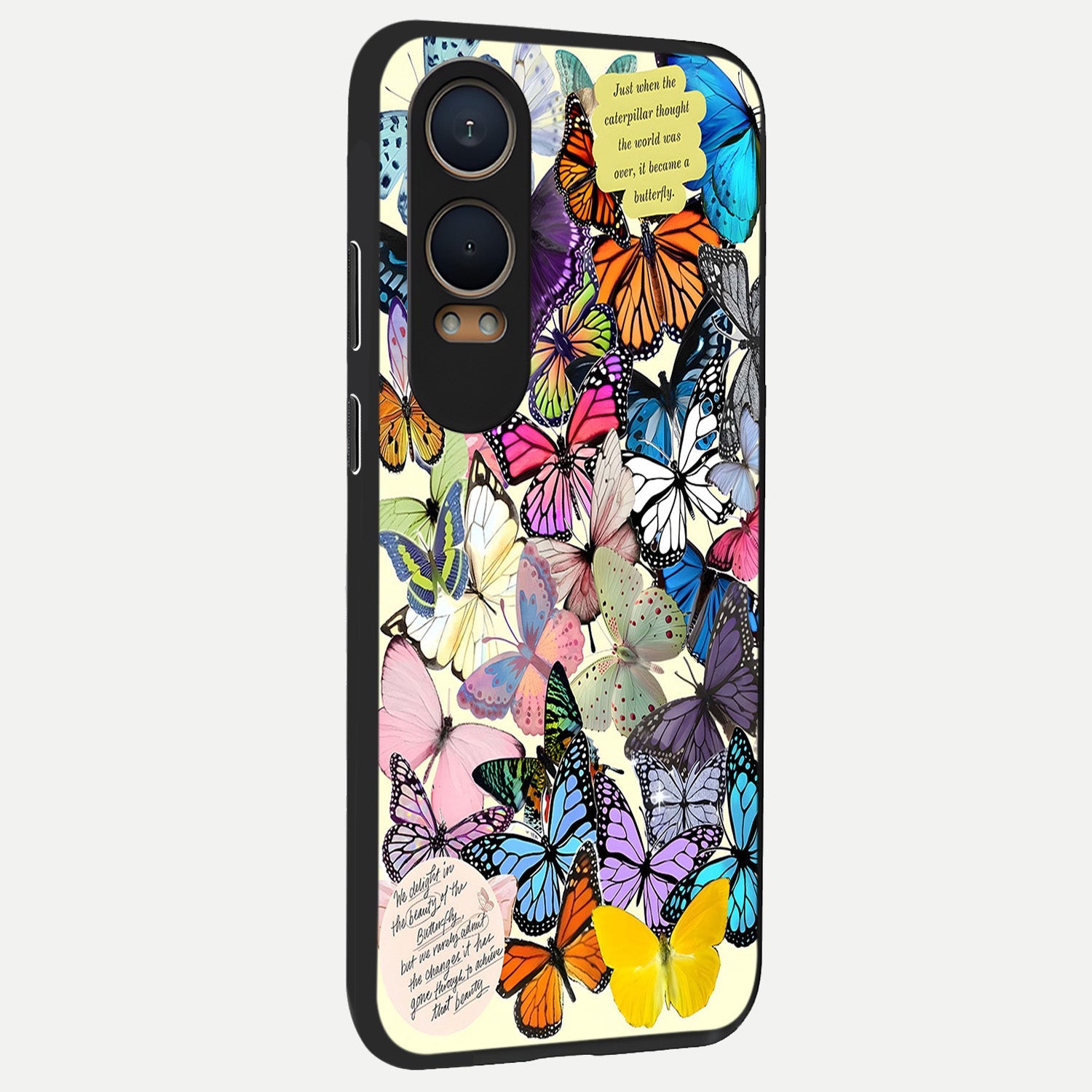  Butterflies Petal Dream back cover For Oneplus Nord CE4 Lite slim fit glass case with vibrant aesthetic design