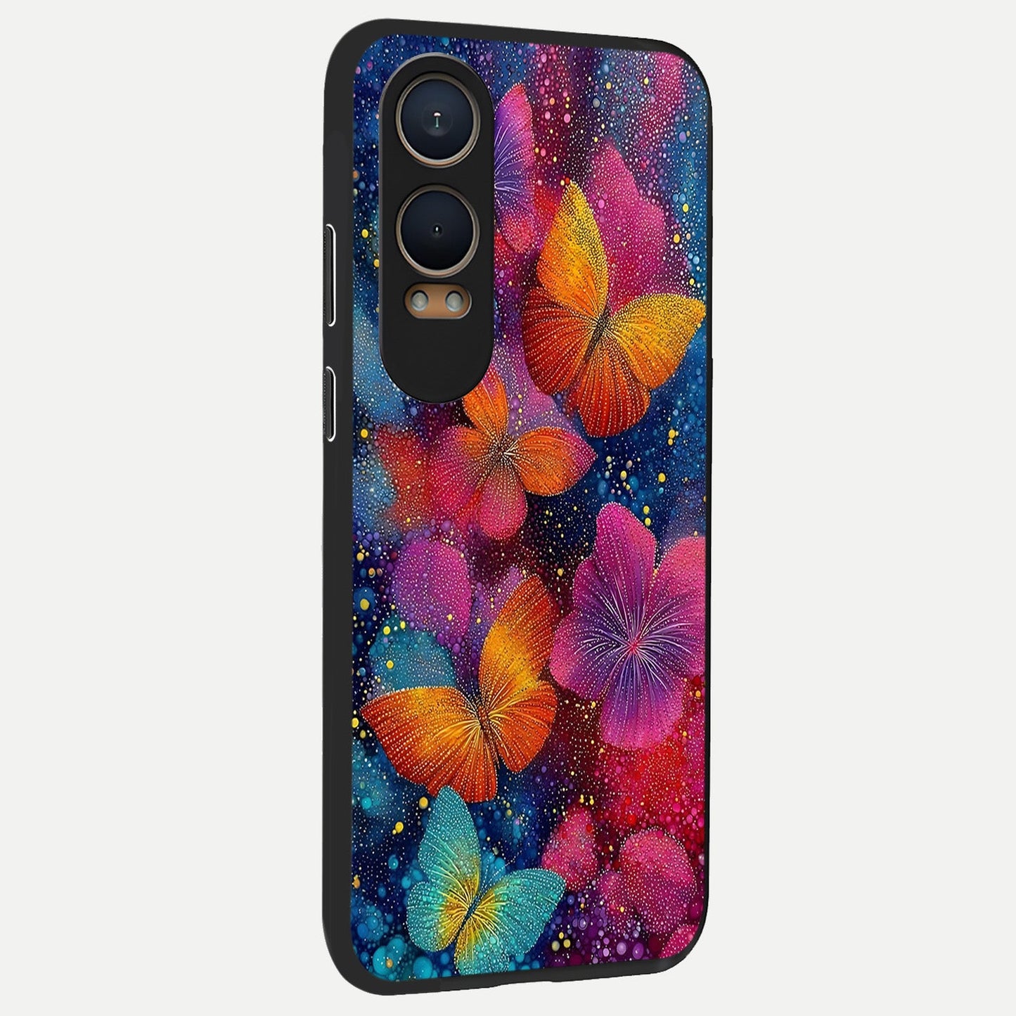  Butterfly Dream Mist back cover For Oneplus Nord CE4 Lite slim fit glass case with vibrant aesthetic design