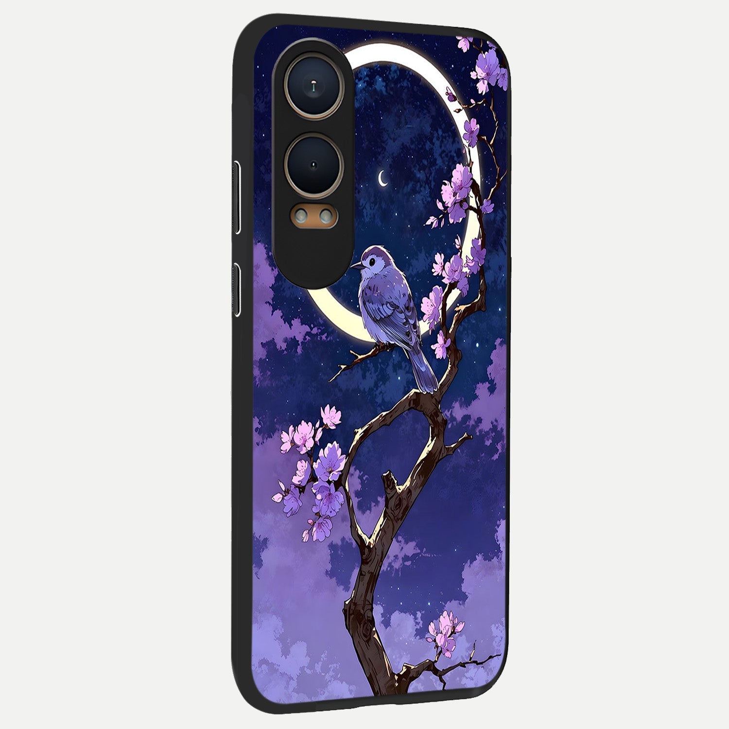  Celestial Bird Blossom back cover For Oneplus Nord CE4 Lite slim fit glass case with vibrant aesthetic design