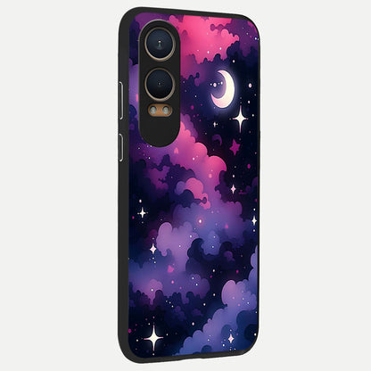  Celestial Moon Magic back cover For Oneplus Nord CE4 Lite slim fit glass case with vibrant aesthetic design