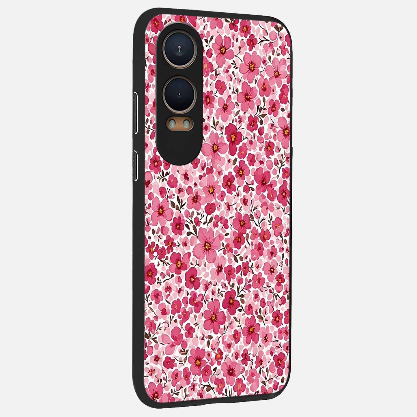  Cherry Blossom Charm back cover For Oneplus Nord CE4 Lite slim fit glass case with vibrant aesthetic design