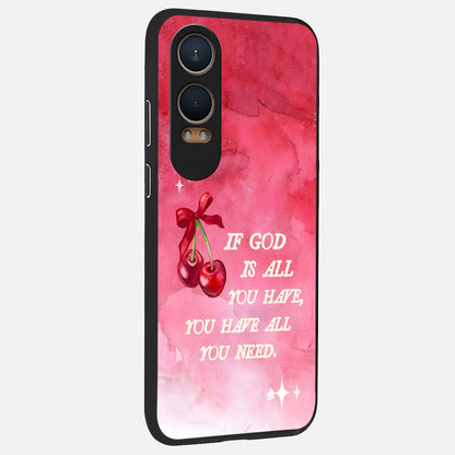  Cherry Quote back cover For Oneplus Nord CE4 Lite slim fit glass case with vibrant aesthetic design