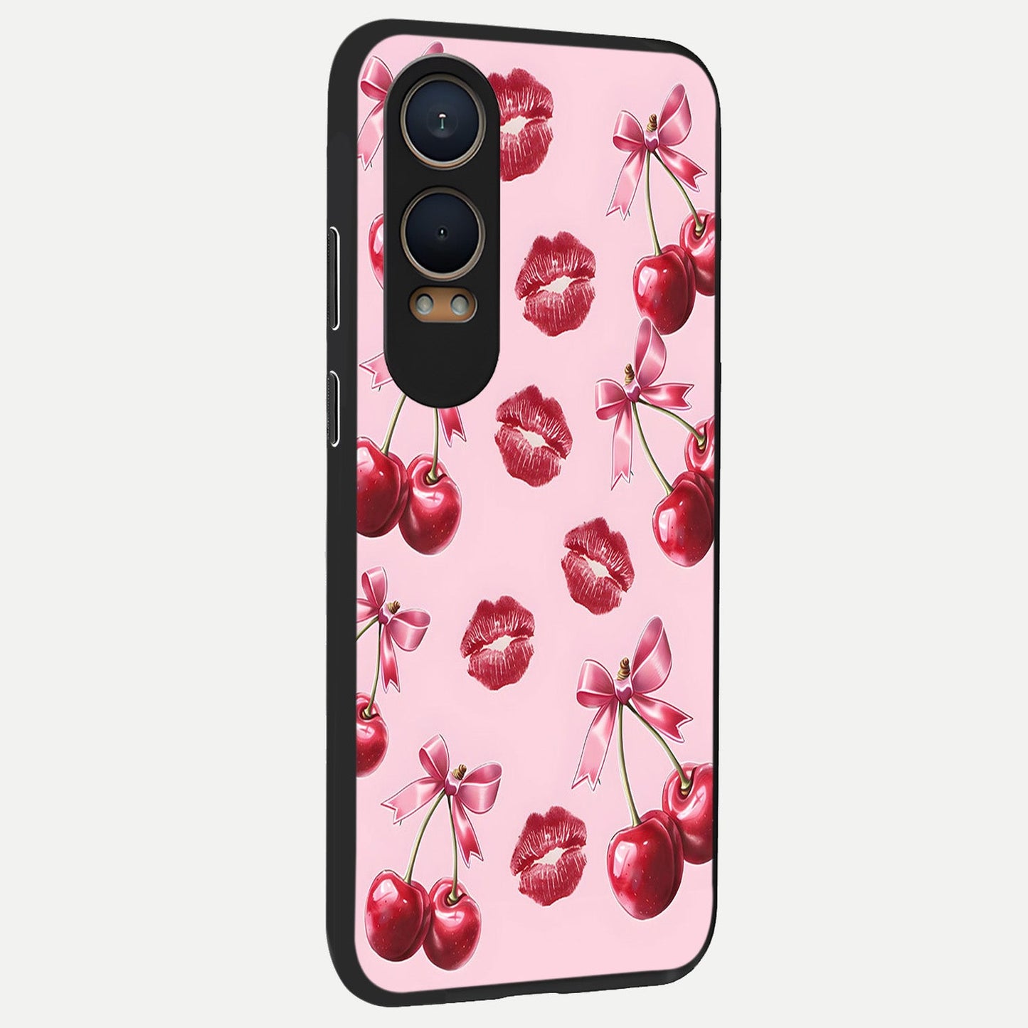  Cherry With Lips back cover For Oneplus Nord CE4 Lite slim fit glass case with vibrant aesthetic design