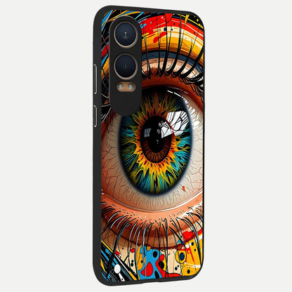  Colorful Eye back cover For Oneplus Nord CE4 Lite slim fit glass case with vibrant aesthetic design