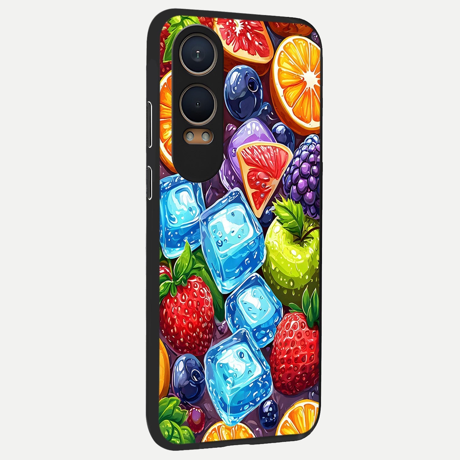  Colorful Fruits with Ice back cover For Oneplus Nord CE4 Lite slim fit glass case with vibrant aesthetic design