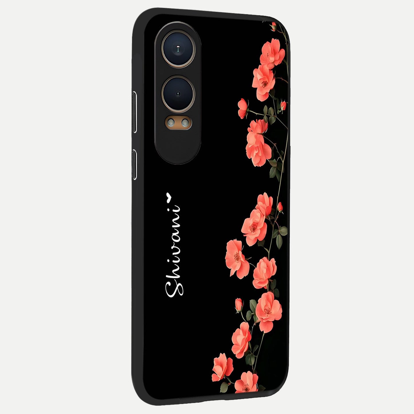  Crimson Bloom Grace Custom Name back cover For Oneplus Nord CE4 Lite slim fit glass case with vibrant aesthetic design