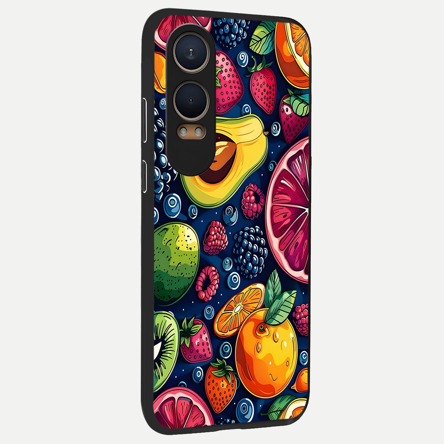  Cute Fruits Art back cover For Oneplus Nord CE4 Lite slim fit glass case with vibrant aesthetic design
