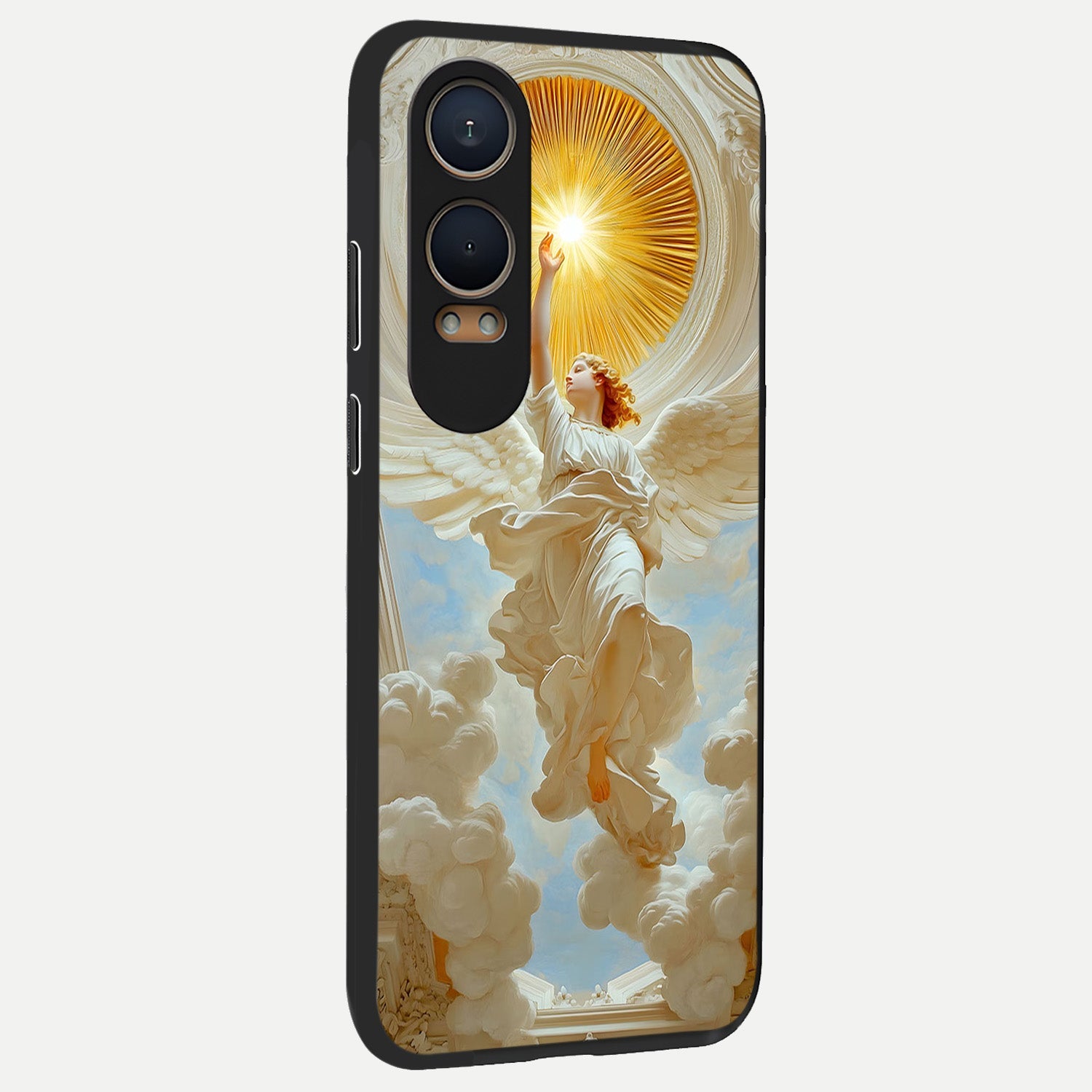  Divine Light Angel back cover For Oneplus Nord CE4 Lite slim fit glass case with vibrant aesthetic design