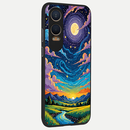  Dreamy Night Landscape back cover For Oneplus Nord CE4 Lite slim fit glass case with vibrant aesthetic design