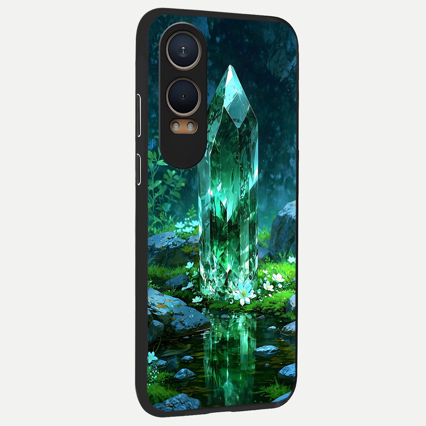  Emerald Light Crystal back cover For Oneplus Nord CE4 Lite slim fit glass case with vibrant aesthetic design