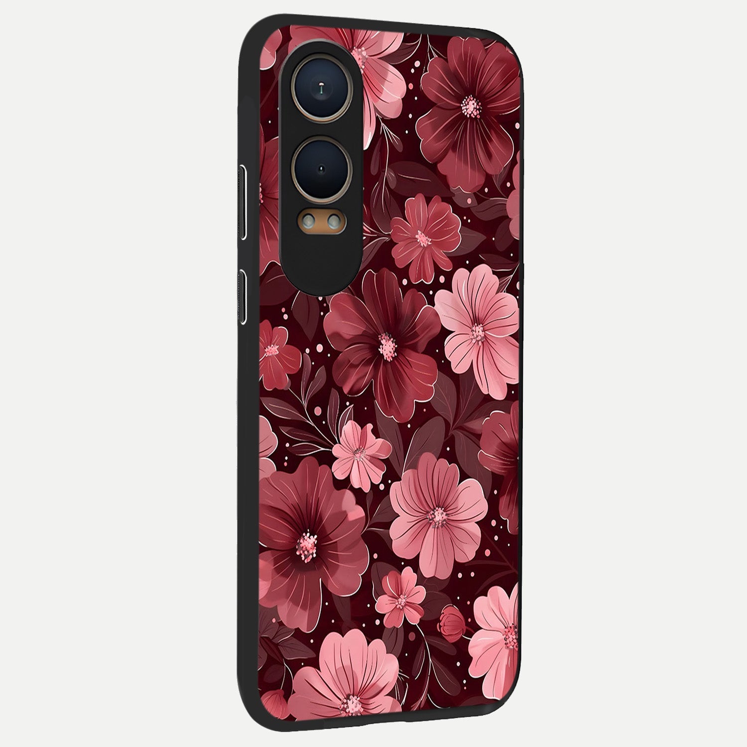  Flower Blush Bloom back cover For Oneplus Nord CE4 Lite slim fit glass case with vibrant aesthetic design