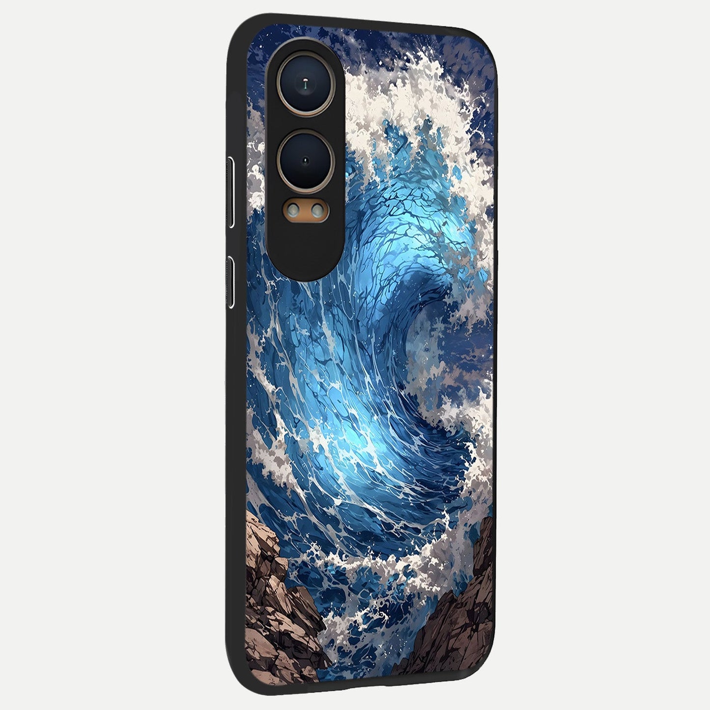  Giant Ocean Wave back cover For Oneplus Nord CE4 Lite slim fit glass case with vibrant aesthetic design
