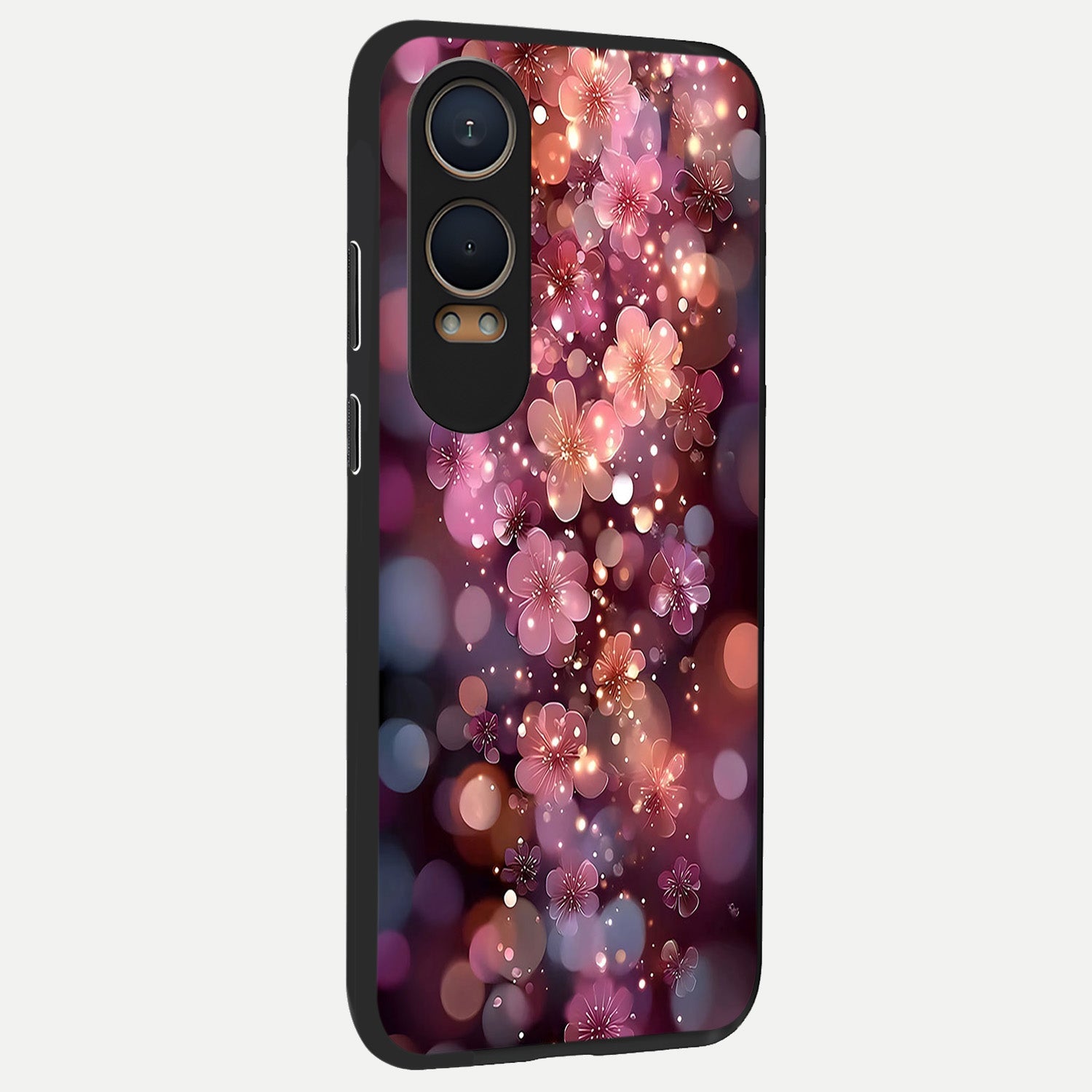  Glowing Petal Bliss back cover For Oneplus Nord CE4 Lite slim fit glass case with vibrant aesthetic design