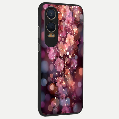  Glowing Petal Bliss back cover For Oneplus Nord CE4 Lite slim fit glass case with vibrant aesthetic design