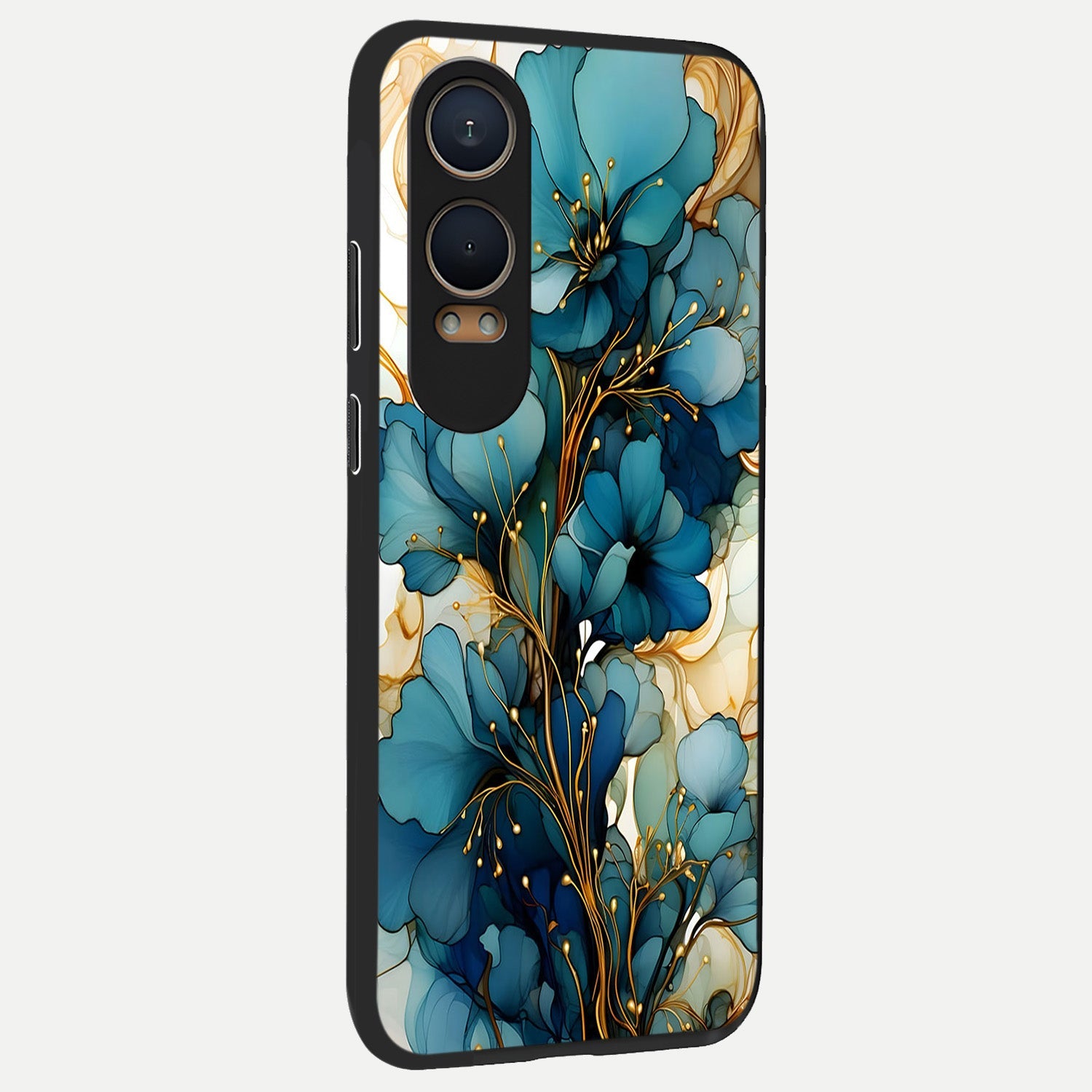  Golden Bloom Symphony back cover For Oneplus Nord CE4 Lite slim fit glass case with vibrant aesthetic design