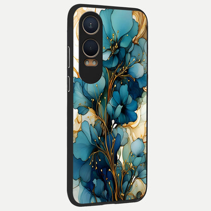  Golden Bloom Symphony back cover For Oneplus Nord CE4 Lite slim fit glass case with vibrant aesthetic design