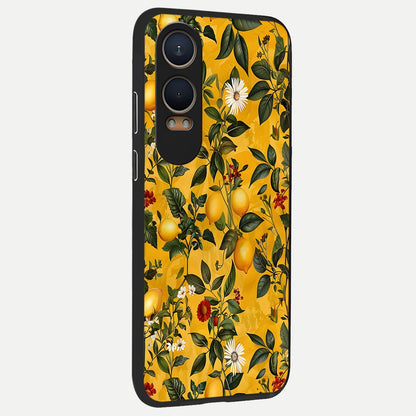  Golden Lemon Field back cover For Oneplus Nord CE4 Lite slim fit glass case with vibrant aesthetic design