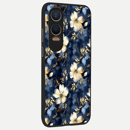  Golden Midnight Bloom back cover For Oneplus Nord CE4 Lite slim fit glass case with vibrant aesthetic design