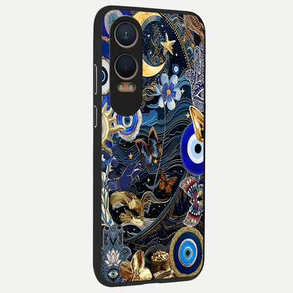  Golden Moon Magic back cover For Oneplus Nord CE4 Lite slim fit glass case with vibrant aesthetic design