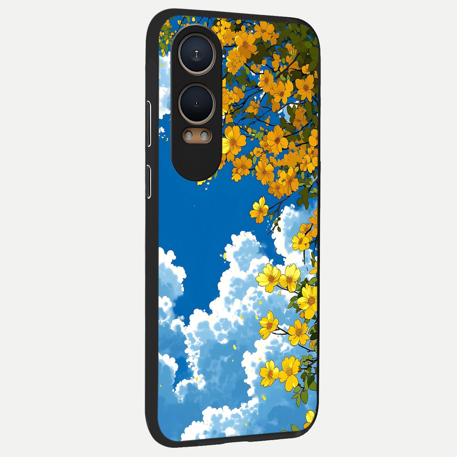  Golden Petal Sky back cover For Oneplus Nord CE4 Lite slim fit glass case with vibrant aesthetic design