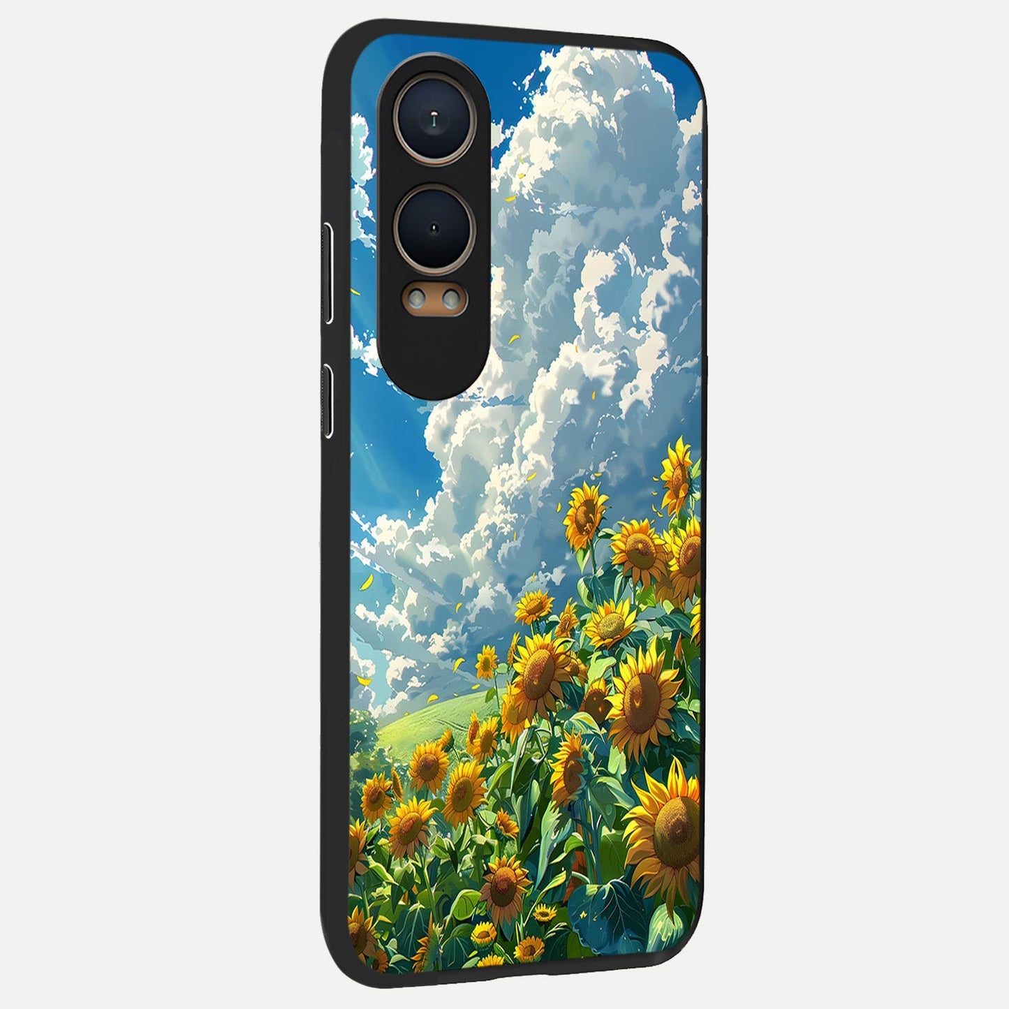  Golden Sun Glory back cover For Oneplus Nord CE4 Lite slim fit glass case with vibrant aesthetic design