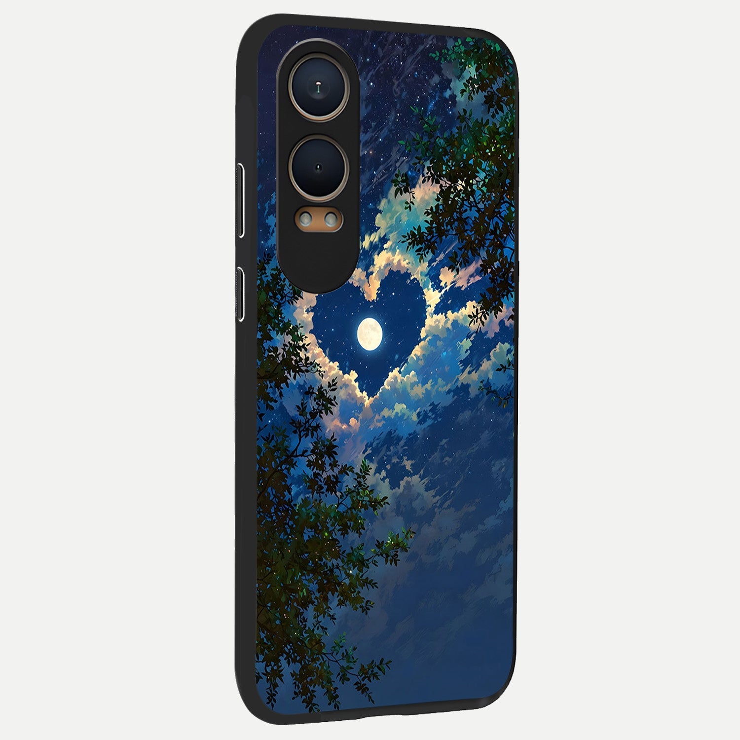  Heart With Moon Sky back cover For Oneplus Nord CE4 Lite slim fit glass case with vibrant aesthetic design
