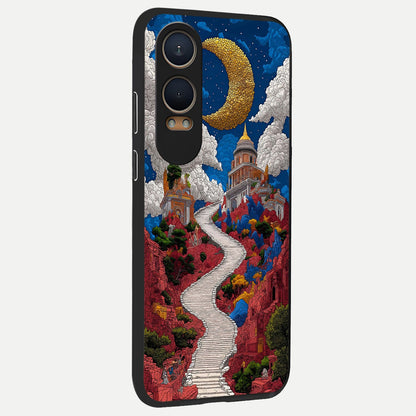  Heavenly Moon Path back cover For Oneplus Nord CE4 Lite slim fit glass case with vibrant aesthetic design