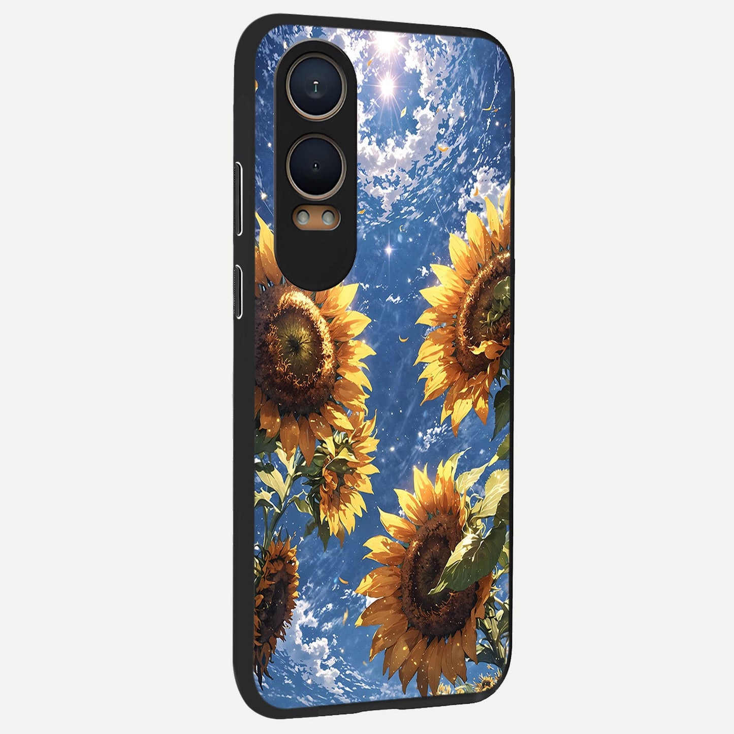  Heavenly Sunflower Rise back cover For Oneplus Nord CE4 Lite slim fit glass case with vibrant aesthetic design