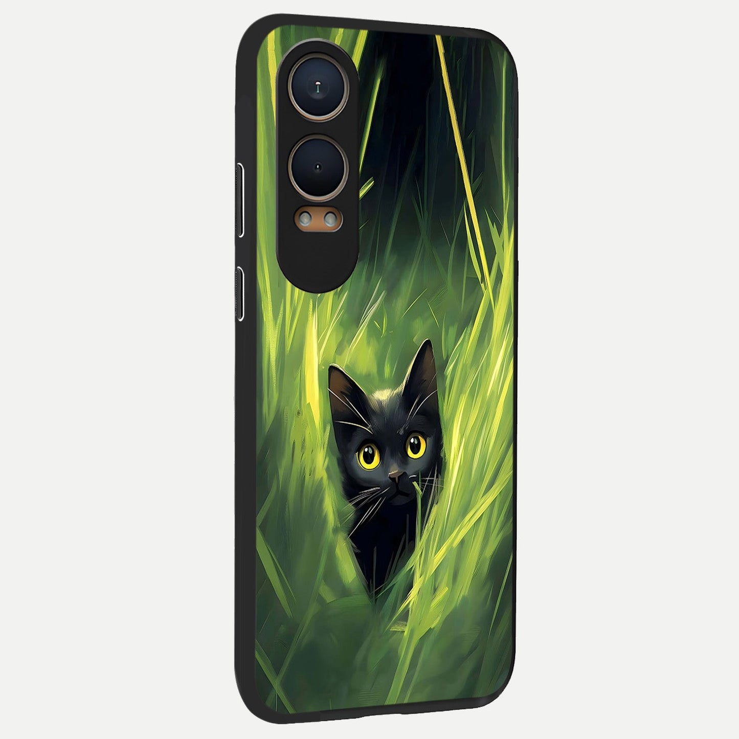  Hidden Cat Whisper back cover For Oneplus Nord CE4 Lite slim fit glass case with vibrant aesthetic design