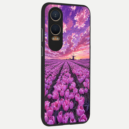  Lavender Dream Skies back cover For Oneplus Nord CE4 Lite slim fit glass case with vibrant aesthetic design