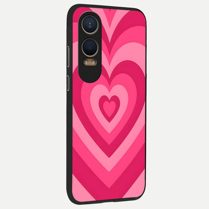  Layered Love Hearts back cover For Oneplus Nord CE4 Lite slim fit glass case with vibrant aesthetic design